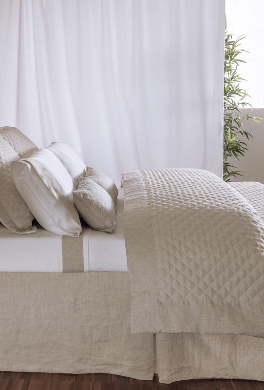 Hudson Linen HUDSON LINEN King tailored & lined bed skirt white 1000360