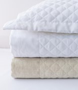 Hudson Linen HUDSON LINEN Queen quilted coverlet white 1000353 View 3