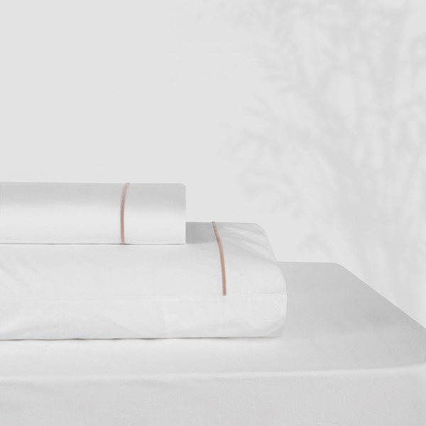 Classic Hotel CLASSIC HOTEL Queen sheet set white/taupe 1000009