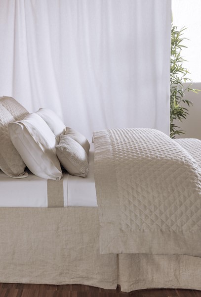 Hudson Linen HUDSON LINEN King tailored & lined bed skirt white 1000360