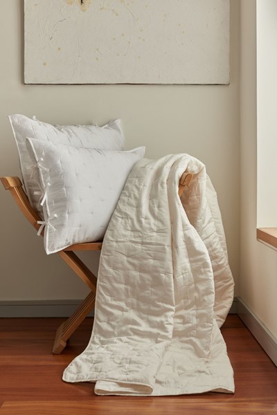GRACE Queen quilted coverlet white